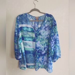 Beautiful Blue Floral Blouse